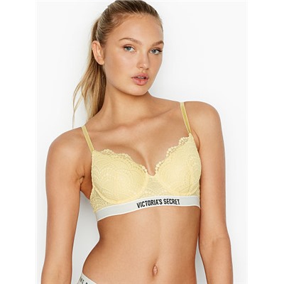 Logo & Lace Lightly Lined Demi Bra