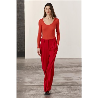 SEMI-SHEER MICRO-RIBBED TOP