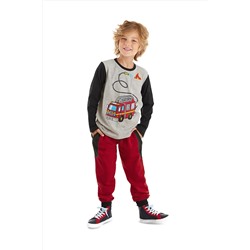 Denokids, İtfaiye Erkek Çocuk Uzun Kollu T-shirt Pantolon Takım