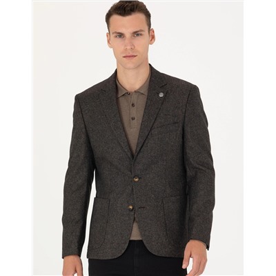 Kahverengi Slim Fit Ceket