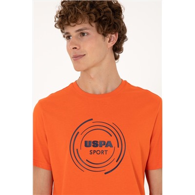 Erkek Regular Fit Bisiklet Yaka Nar Çiçeği Tişört