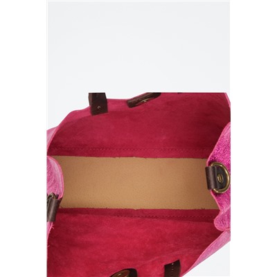 Bolso y neceser de piel Coti Fucsia