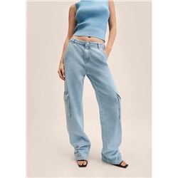 Vaquero cargo bolsillos -  Mujer | MANGO OUTLET Melilla