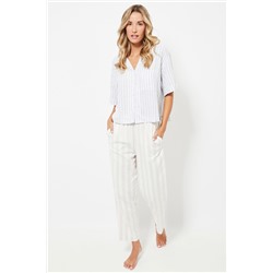 Camisa de pijama de lino - Blanco