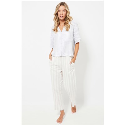 Camisa de pijama de lino - Blanco