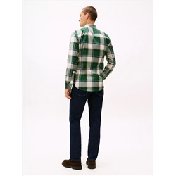 Slim Fit Check Stretch Herringbone Shirt