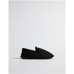 Fake Fur Slippers, Men, Black