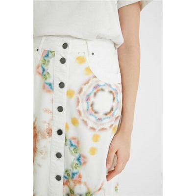 Falda vaquera larga mandalas