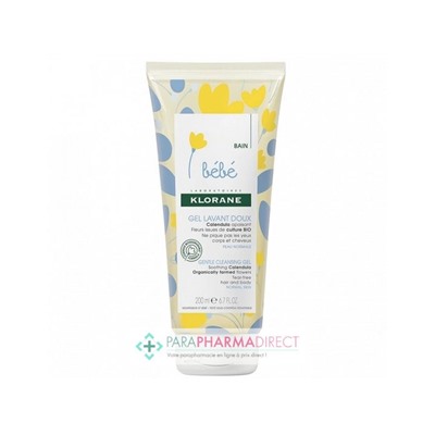 Klorane Bébé Bain Gel Lavant Doux 200ml
