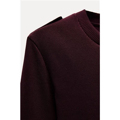 RIBBED BELTED T-SHIRT
