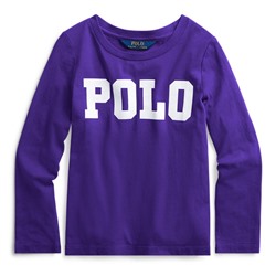 GIRLS 2-6X Logo Cotton Long-Sleeve Tee