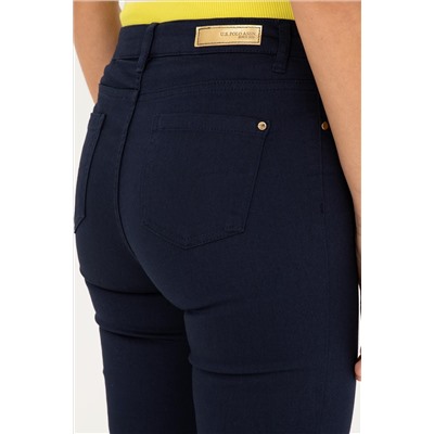 Kadın Lacivert Toothpick Fit Kanvas Pantolon