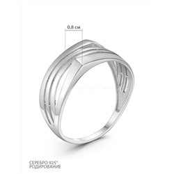 Кольцо из серебра родированное 925 пробы к-4206-р