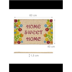 Relaxdays  Fußmatte Sweet Home in Braun - (B)60 x (T)40 cm