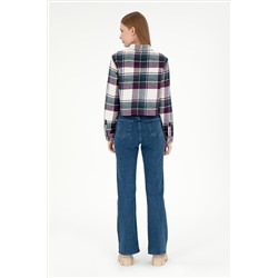 Kadın Mavi Slim Flare Fit Jean Pantolon