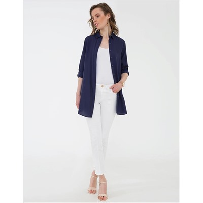 Lacivert Comfort Fit Uzun Kollu Gömlek