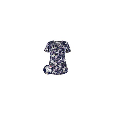 UA Dog Park Navy Print Scrub Top