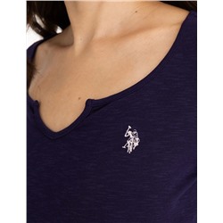 NOTCH NECK LONG SLEEVE T-SHIRT