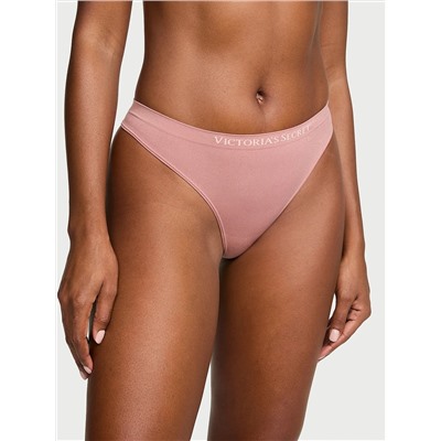 Seamless Lace-Trim Thong Panty
