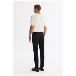 Ekru Bisiklet Yaka Jakarlı Rayon Triko T-Shirt