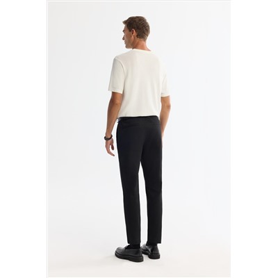 Ekru Bisiklet Yaka Jakarlı Rayon Triko T-Shirt