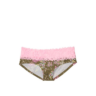 Stretch Cotton Lace-waist Hiphugger Panty