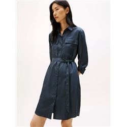 Long-Sleeve Belted Utility Shirtdress