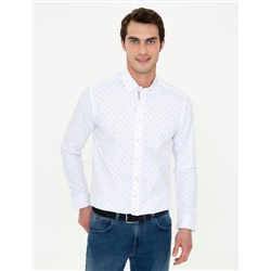 Turuncu Slim Fit Uzun Kollu Gömlek