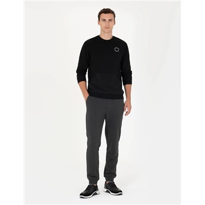 Antrasit Melanj Slim Fit Eşofman Altı