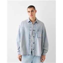 Long sleeve oversize denim shirt