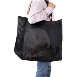 LİSAHAN Unisex Siyah File Alışveriş Plaj Çantası bag01
