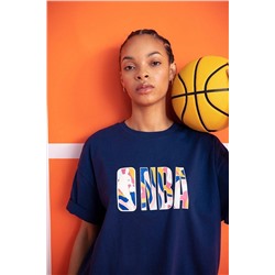 Defacto Fit Nba Lisanslı Oversize Fit Bisiklet Yaka Sporcu Kısa Kollu %100 Pamuk Tişört A1329AX23SM