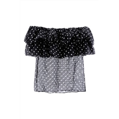 Top de seda Negro y blanco