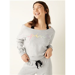 PINK EVERYDAY LOUNGE OFF THE SHOULDER SWEATSHIRT