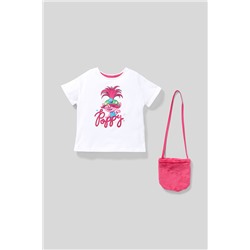 Trolls - Set - Bio-Baumwolle - Kurzarmshirt und Umhängetasche