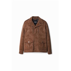 Chaqueta recta bolsillos