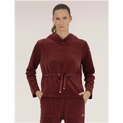 Bordo Comfort Fit Kapüşonlu Sweatshirt