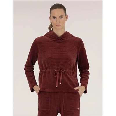 Bordo Comfort Fit Kapüşonlu Sweatshirt