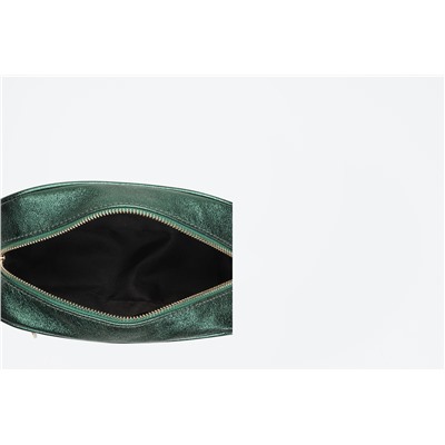 Bandolera de piel Gaby Metallic Verde oscuro