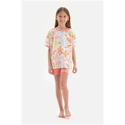 Dagi Multıcolour Mercan Baskılı Kısa Kollu Tişört Şort Pijama Takımı 23SG17475TA_MLT