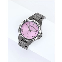 LADIES GUNMETAL EMBELLISHED WATCH