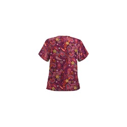 UA Tibetan Tease Wine Print Scrub Top