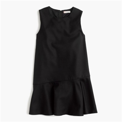 Girls' flutter-hem flannel dress