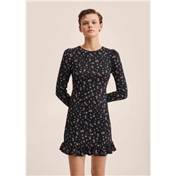 Vestido estampado volante -  Mujer | MANGO OUTLET España