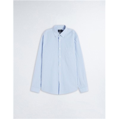 Popeline Striped Shirt, Men, Light Blue