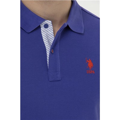 Erkek Mavi Basic Polo Yaka Tişört
