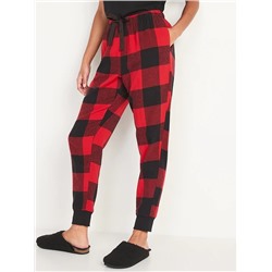 Matching Printed Flannel Jogger Pajama Pants for Women