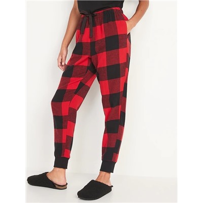 Matching Printed Flannel Jogger Pajama Pants for Women