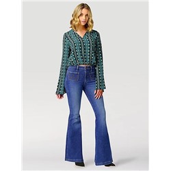 The Wrangler Retro® Premium Jean: WOMEN'S HIGH RISE TRUMPET FLARE IN VICTORIA