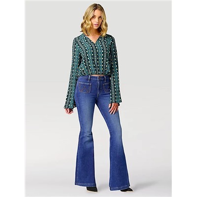 The Wrangler Retro® Premium Jean: WOMEN'S HIGH RISE TRUMPET FLARE IN VICTORIA